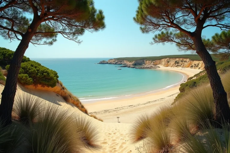 Plage naturelle sauvage et isolée sur l'île de Ré avec dunes et végétation côtière atlantique